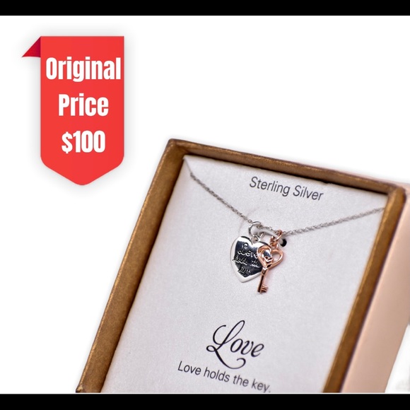 Unwritten Sterling Silver Two-Tone Charm Necklace - Picture 3 of 5